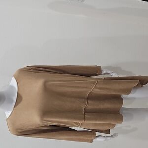 Chico’s Tunic Top Travelers Collection Crewneck Suede Fèel Tie Side back zipper